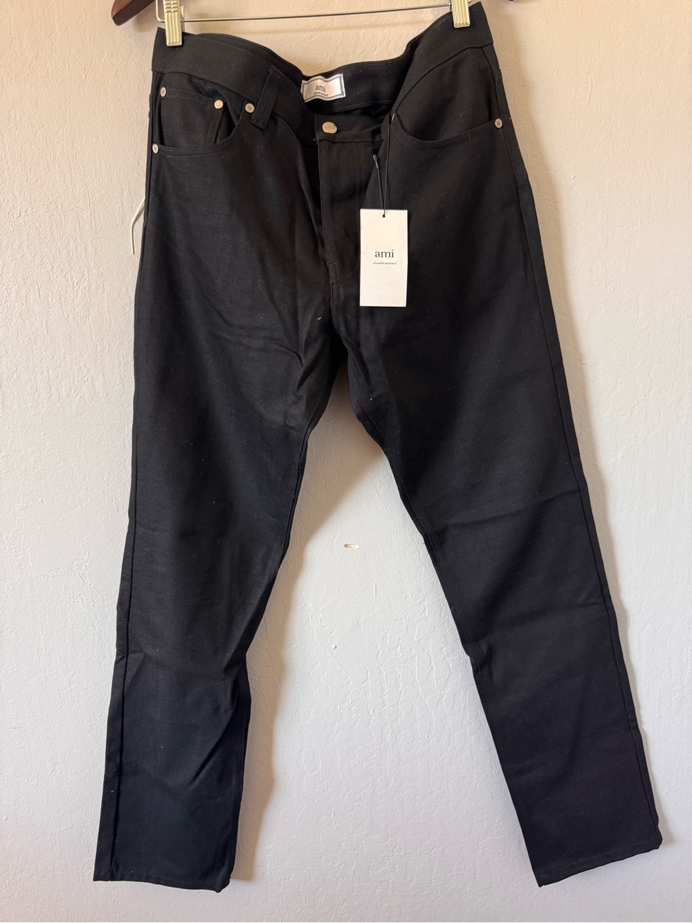 Ami Alexandre Mattiussi Slim Straight Men's Jeans Coupe Slim Black 34 Waist NWT